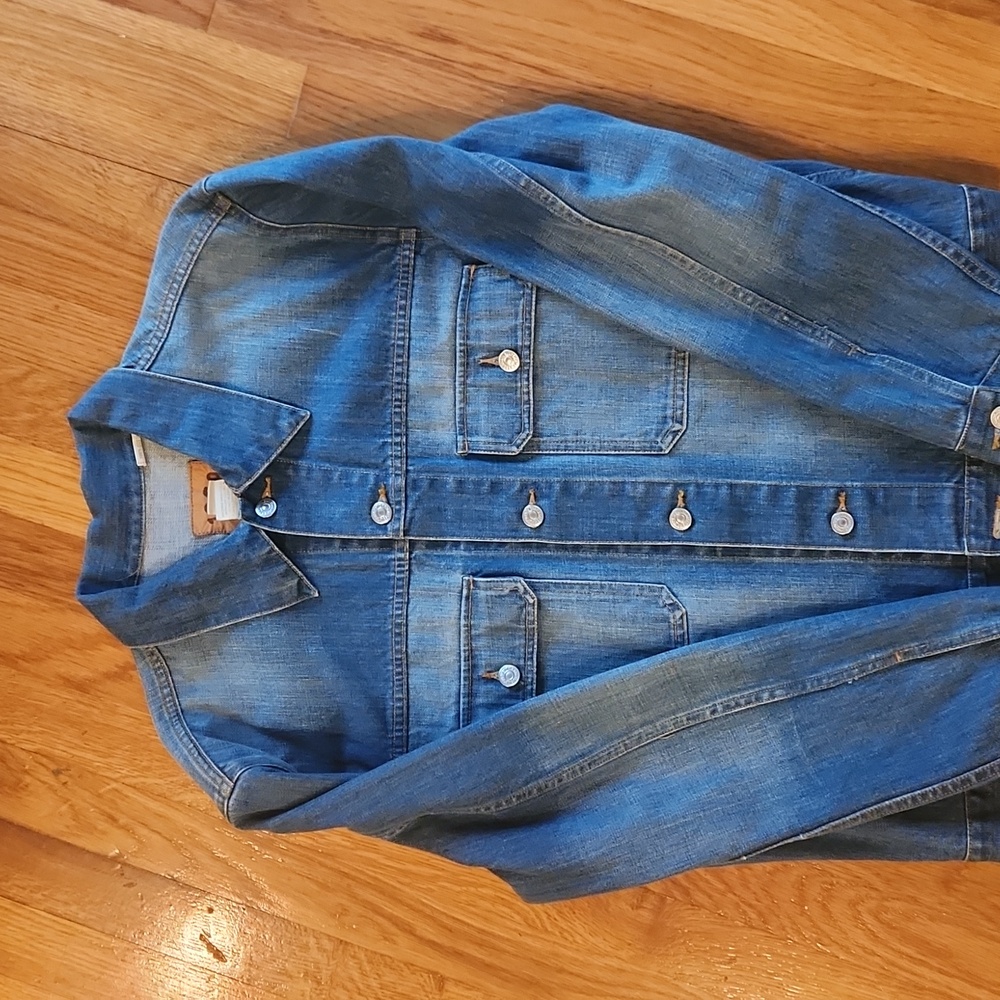 GAP 1969 Brand Sz L Leather Distressed Denim Selvedge.